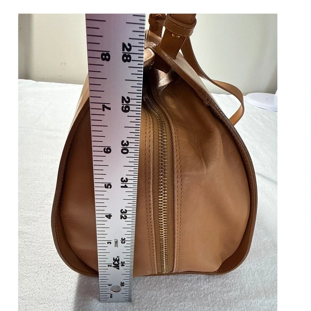 Nardelli Italy Tan Leather Satchel Crossbody Bag Cognac Gold Hardware Medium